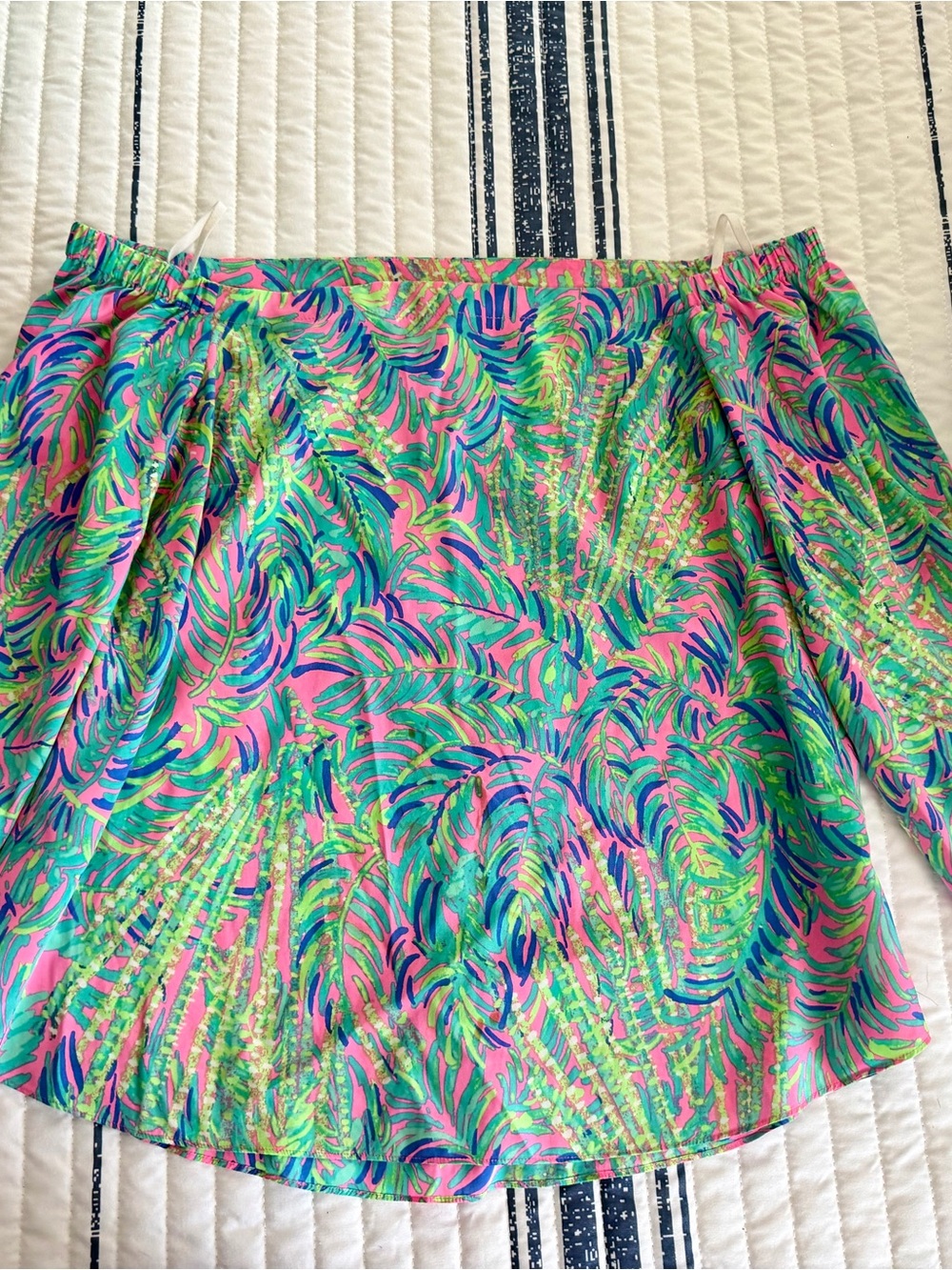 Lilly Pulitzer Pink Tropical Print Top with Green & Blue Accents